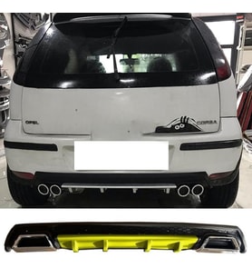 Opel Corsa C Sarı Difüzör Çiftli Kare Egzoz Görünümlü D Tip Difizör