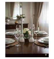 BY Fİİ HOME 2'Lİ LUMOS KOKULU SET BEYAZ VERNİKLİ MUMLUK (Parlak Beyaz)