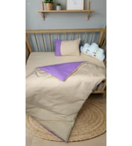 Baby Clime, 5 Parça Bebek Uyku Seti - Bulut Yastık Hediyeli - 90x130 Yorganlı (Krem)