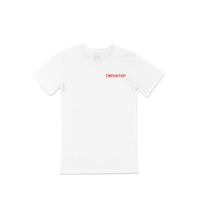 Impostor Among Us Cep Logo Tasarımlı Beyaz Tişört