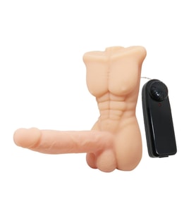 ETSMagaza Realistik Yarım Erkek Vücut Kumandalı Penis Vibratör
