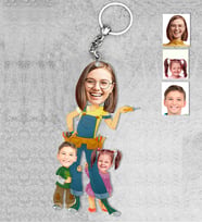 Kişiye Özel Aile Ahşap Anahtarlık-9