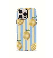iPhone 16 Pro Vorian Çift Katmanlı Kılıf Gingham Lemon Grove