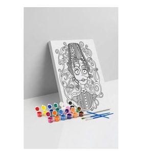 Gelin Desenli Mandala Tuval Boyama Seti 40x50 cm