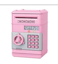 Akıllı ATM Kumbara Şifreli Otomatik Kağıt Para Alan Kasa Kumbara Harika bir hediye (Açık pembe)