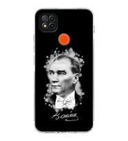 Xiaomi Redmi 10A  Kamera Korumalı Kapak Atatürk Tasarımlı Şeffaf  Kılıf