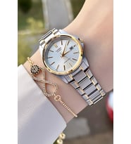 Casio CSISTE64 Gold Gümüş Renk Hediye Paketli Kadın Kol Saati ve Bileklik
