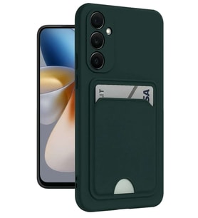 Galaxy A26 Kılıf Kelvin Kartvizitli Silikon - Koyu Yeşil