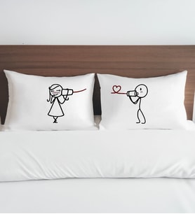 BK Gift Sevgili Tasarımlı Pamuklu 2’li Yastık Kılıfı Seti-7 50x70cm, Sevgiliye Hediye, Ev Hediyesi, Tasarım Ev Tekstili