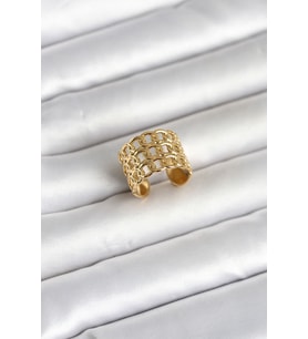 316L Çelik Gold Renk Zincir Model Kadın Yüzük TJ-BYK4177