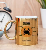 Kişiye Özel Yengeç Burcuna Hediye Gold Kupa Bardak