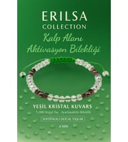Sertifikalı Kalp Alanı Aktivasyon Enerji Bilekliği – Yeşil Kristal Kuvars ve Terahertz Doğal Taş 4 mm (Çok Renkli)