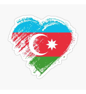 Azerbaycan Azerbaijan 18 Cm Araba Arka Cam Sticker MD3