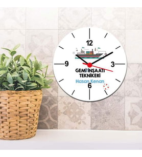Gemi İnşaatı Teknikeri Duvar Saati