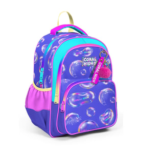 Coral High Kids Lavanta Pembe Baloncuk Desenli Üç Bölmeli Okul Sırt Çantası 23656