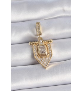 Pirinç Gold Renk Baget Zirkon Taşlı Ajda Charm 5886 - HEP-1480-7198