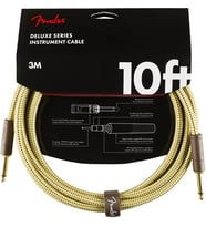 FENDER 0990820089 Deluxe Düz/Düz Uçlu Enstrüman Kablosu (3m) Klasik Sarı Tweed Örgü Kaplama, Dayanıklı Konnektörler, Gürültüsüz Sinyal İletimi