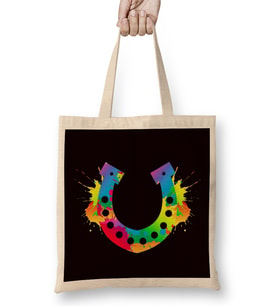 Colorful Horseshoe Horse Fan Dressage Saddle Stable Gallop Bez Çanta Uzun Saplı