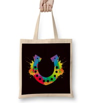 Colorful Horseshoe Horse Fan Dressage Saddle Stable Gallop Bez Çanta Uzun Saplı