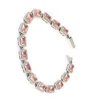 Sky Diamond Pink Morganit Taşlı 925ayar Gümüş Lüks Su Yolu Bileklik
