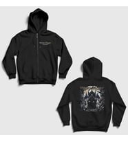 Presmono Unisex Siyah Bone Collector Grave Digger Sırt Baskılı Fermuarlı Kapüşonlu Sweatshirt 548051tt
