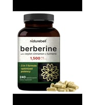 NatureBell Berberine 1500mg, 240 Veggie Capsul  1000mg True Ceylon Cinnamon & 300mg Turmeric.Made ın Usa.3948 (Renksiz)