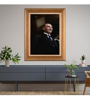 Altın Varaklı Paspartulu Çerçeveli Tablo hb845
