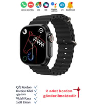 Galaxy A24 Uyumlu Akıllı Saat Sim Kartsız Bluetooth Bağlantılı Watch 8 Smart T900 Ultra Turuncu