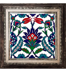 Armada Çini 20x20 Cm Ac 19 Laleli Desen Osmanlı Çini Seramik Pano