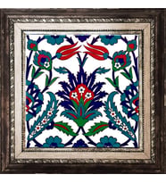 Armada Çini 20x20 Cm Ac 19 Laleli Desen Osmanlı Çini Seramik Pano