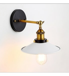 Rys  Retro Metal Dekoratif Mafsallı Akrobatik Beyaz Duvar Aplik Çap.23 cm (Çok Renkli)