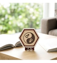 Yin Yang Eril ve Dişil Enerji Tasarımlı Minimalist Dekoratif Obje, Dengeli ve Şık Hediye 10x10 cm