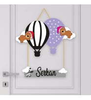 İsme Özel Bebek Odası Ahşap Kapı Süsü  Balon 3