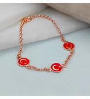 BAYRAK ÇOCUK 925 AYAR GÜMÜŞ BİLEKLİK (Karışık)