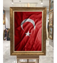 Altın Varaklı Paspartulu Çerçeveli Tablo hb691