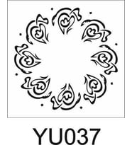 Yuvarlak Desenler Stencil Şablon (25x25) YU-037