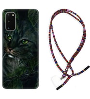 Samsung A02S A03S A10 A12 A13 A21S A22 Kılıf Boyun Asklı Rasta Silikon Flowers Cat 1345