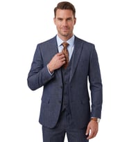 DeepSEA Koyu Lacivert 3 Parça Slim Fit Yelekli Erkek Takım Elbise – Çift Yırtmaçlı Modern Kesim 2601631