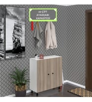 Kenzlife ayakkabılık galoş5 crdbyz 53*080*32 kapaklı 5 raflı 20 çift ayakkabı kapasitesi (Beyaz)