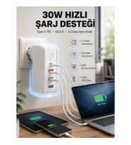 Mey İthalat® Ev ve Ofis İçin Zaman Kontrollü Çoklu Şarj Cihazı Yeni Nesil