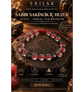 Sertifikalı Sabır Sakinlik İç Huzur Denge Uyum Doğal Taş Bileklik - Kırmızı Termal Kuvars