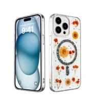 Newface Apple iPhone 14 Pro Max Kılıf Daisy Simli Magsafe Kapak - Siyah