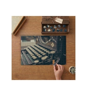 Nostaljik Siyah Daktilo Tasarımı 240 parça Ahşap Puzzle Ahşap Kutuda MP01435