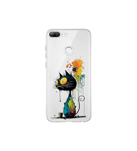 Honor 9 Lite ile Uyumlu Splash Kedi Tasarımlı Şeffaf Silikon Kılıf