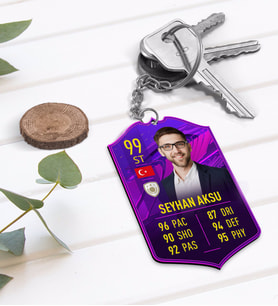 BK Gift Kişiye Özel Ahşap Anahtarlık Futbolcu Kartı-1