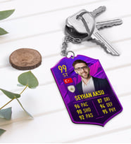 BK Gift Kişiye Özel Ahşap Anahtarlık Futbolcu Kartı-1