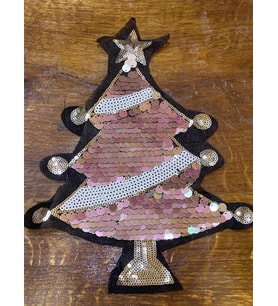 28X23 CM PUL PAYET İŞLEME ÇAM AĞAGI APLİKE DİKİŞ AKSESUARI