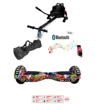 Elektrikli Kaykay Scooter Akıllı Denge Hoverboard + HoverKart + Çanta FULL LEDLİ EXTREM PAKET D11