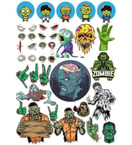 Zombiler Sticker Set 10 23 Parça Telefon, Tablet, Defter, Laptop Sticker