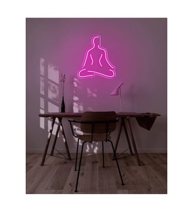 Yoga Yapan İnsan Figürlü Neon Tabela